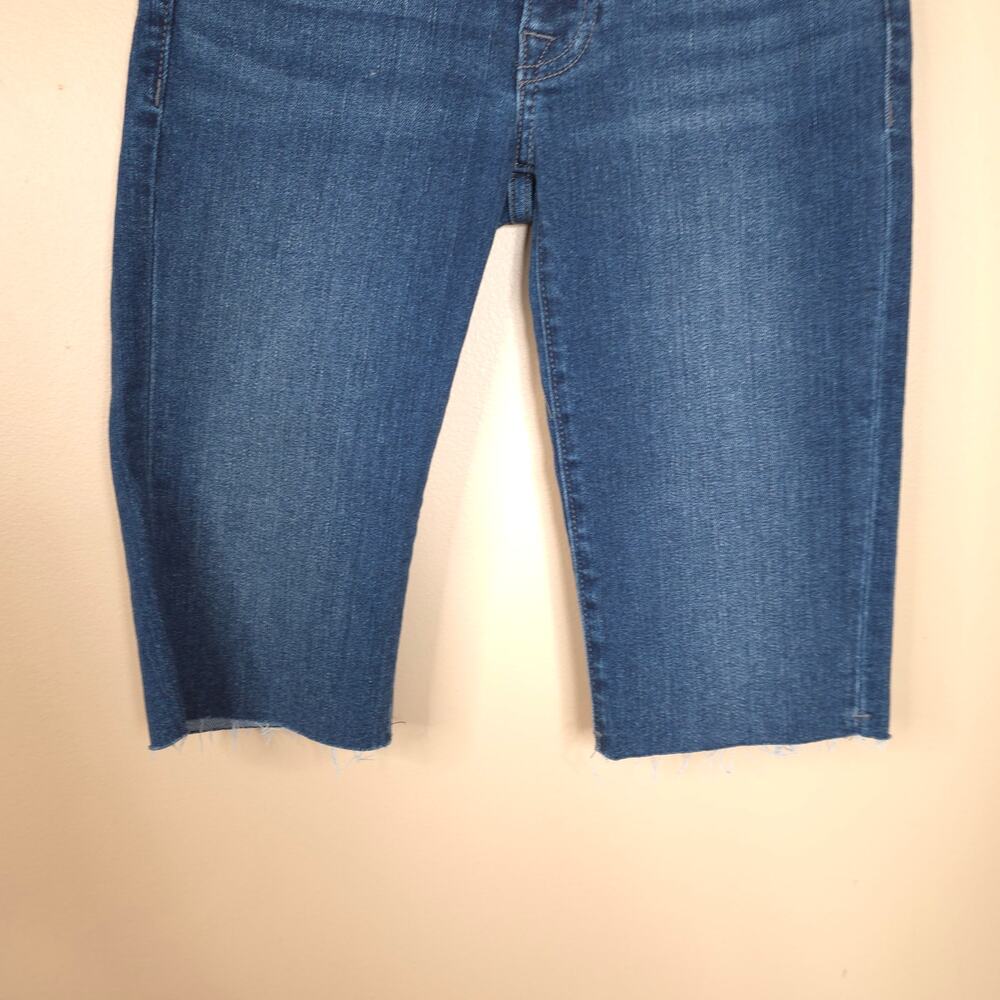 Hudson Mid-rise Amina Raw Hem Bermuda Short in Dark Wash Size 24 - Picture 2 of 12